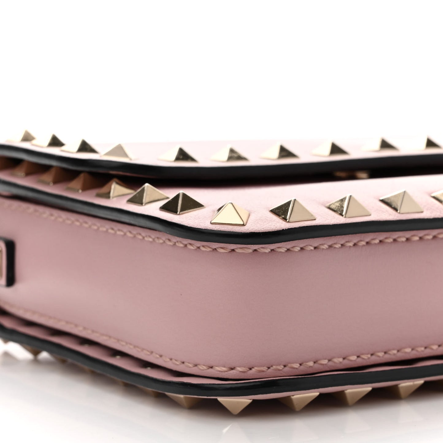Vitello Rockstud Crossbody Bag Water Rose