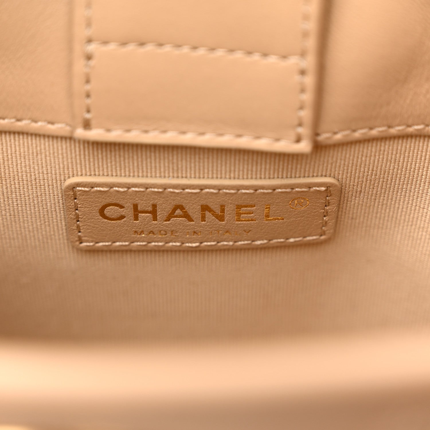 Chanel Calfskin Quilted CC Hobo Handbag Beige 6 of 10