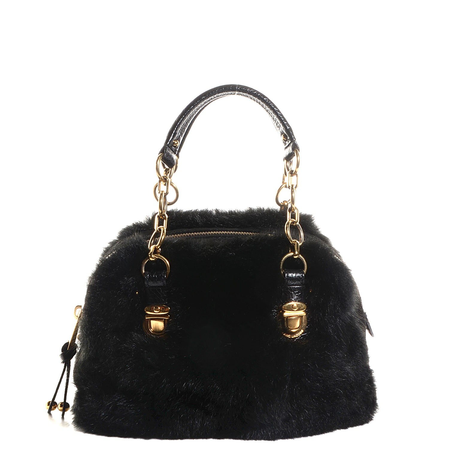 Marc Jacobs Rabbit Fur Suede Satchel Black 1 of 8