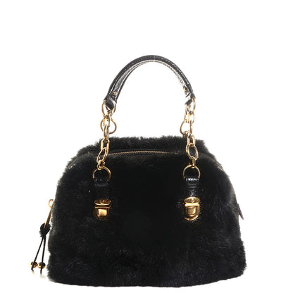 Marc Jacobs Rabbit Fur Suede Satchel Black 1 of 8
