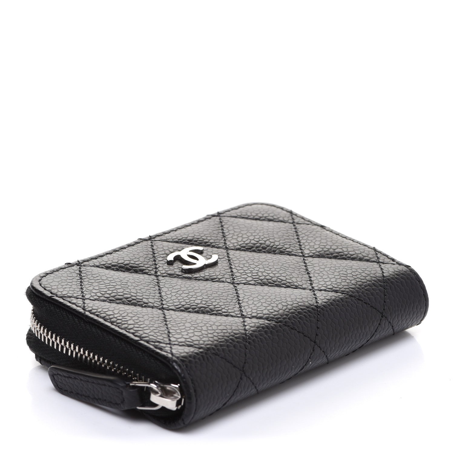 Chanel Caviar Quilted Zip Coin Purse Black 4 of 8