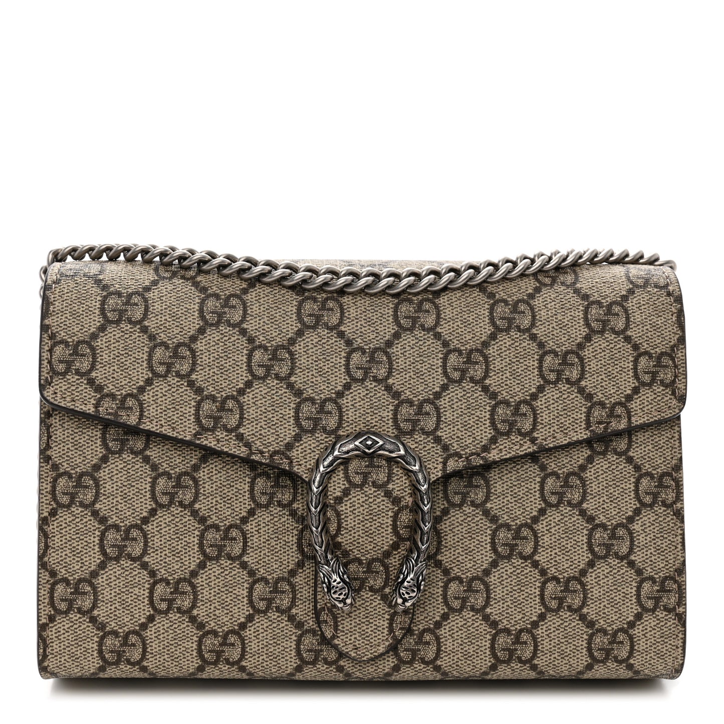 GG Supreme Monogram Mini Dionysus Chain Wallet Beige Taupe
