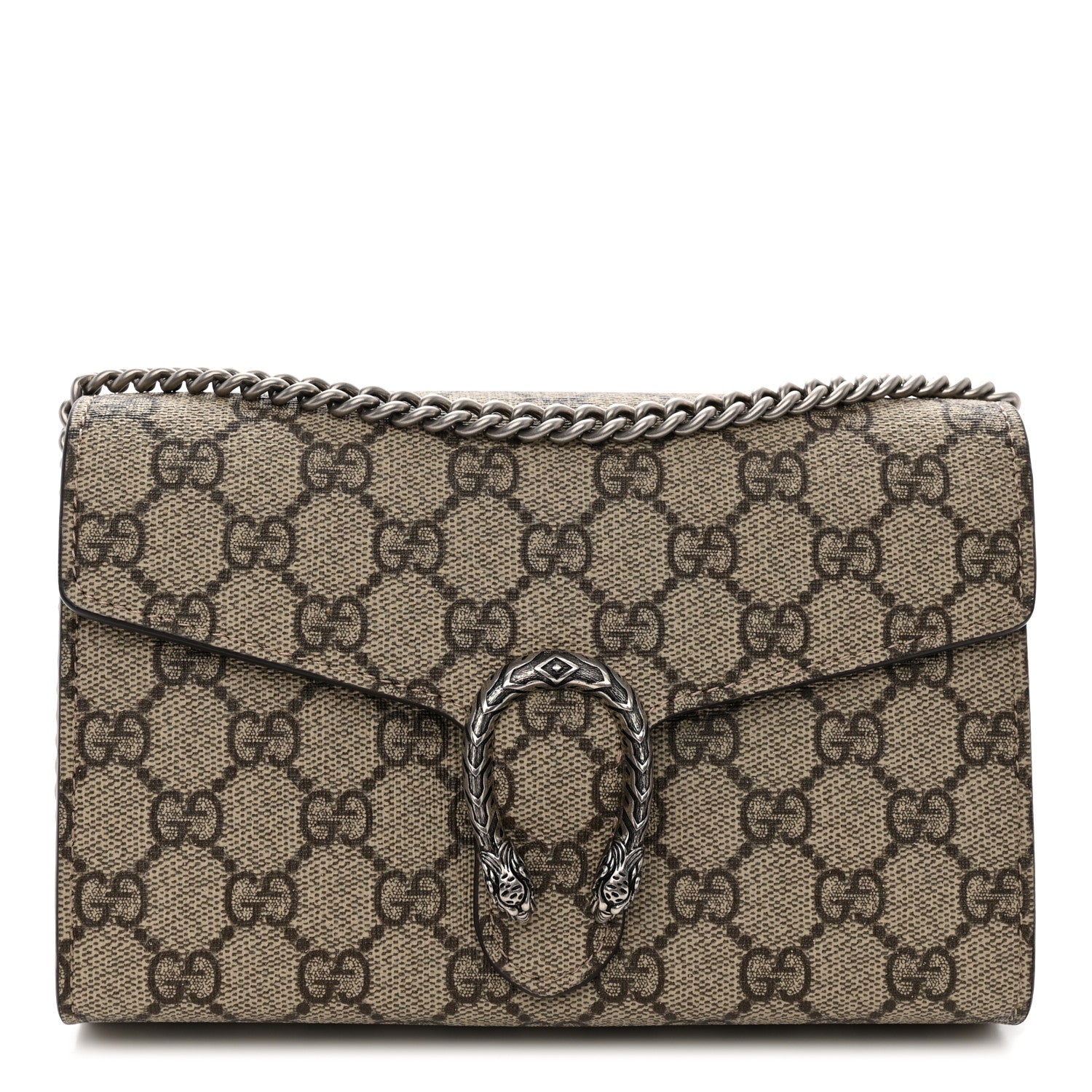 Gucci GG Supreme Monogram Mini Dionysus Chain Wallet Beige Taupe 1 of 10