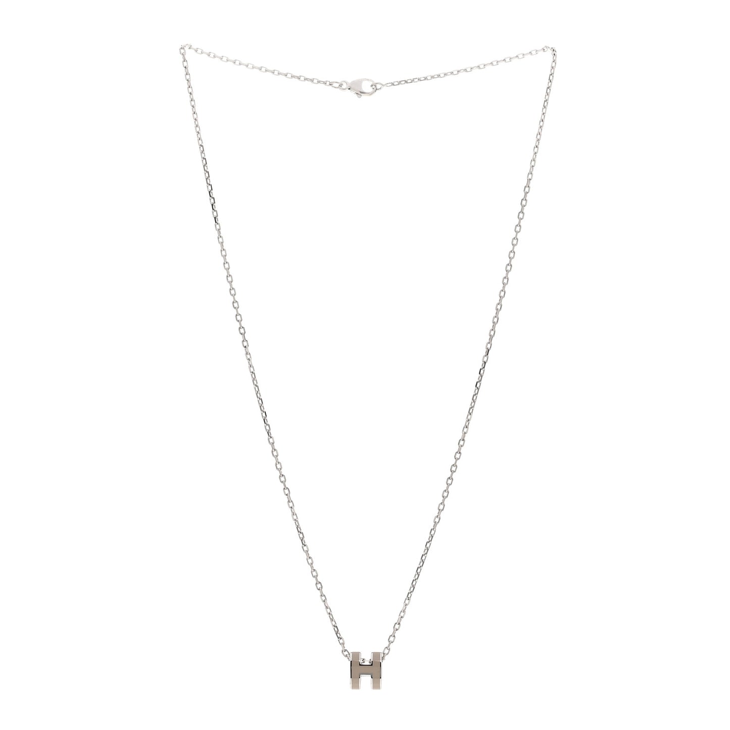 Palladium Mini Pop H Pendant Necklace Marron Glace