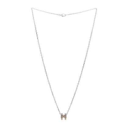 Hermes Palladium Mini Pop H Pendant Necklace Marron Glace 3 of 4