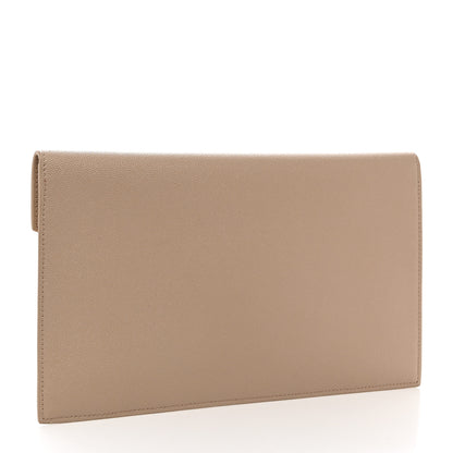 Saint Laurent Grain De Poudre Uptown Pouch Dark Beige 3 of 7