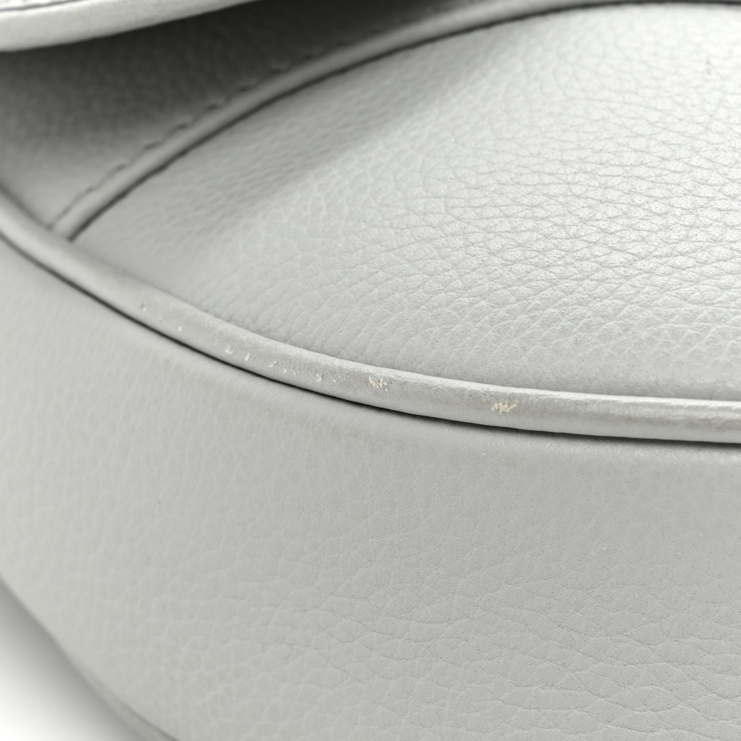 Grained Calfskin Kim Jones Saddle Bag Light Grey