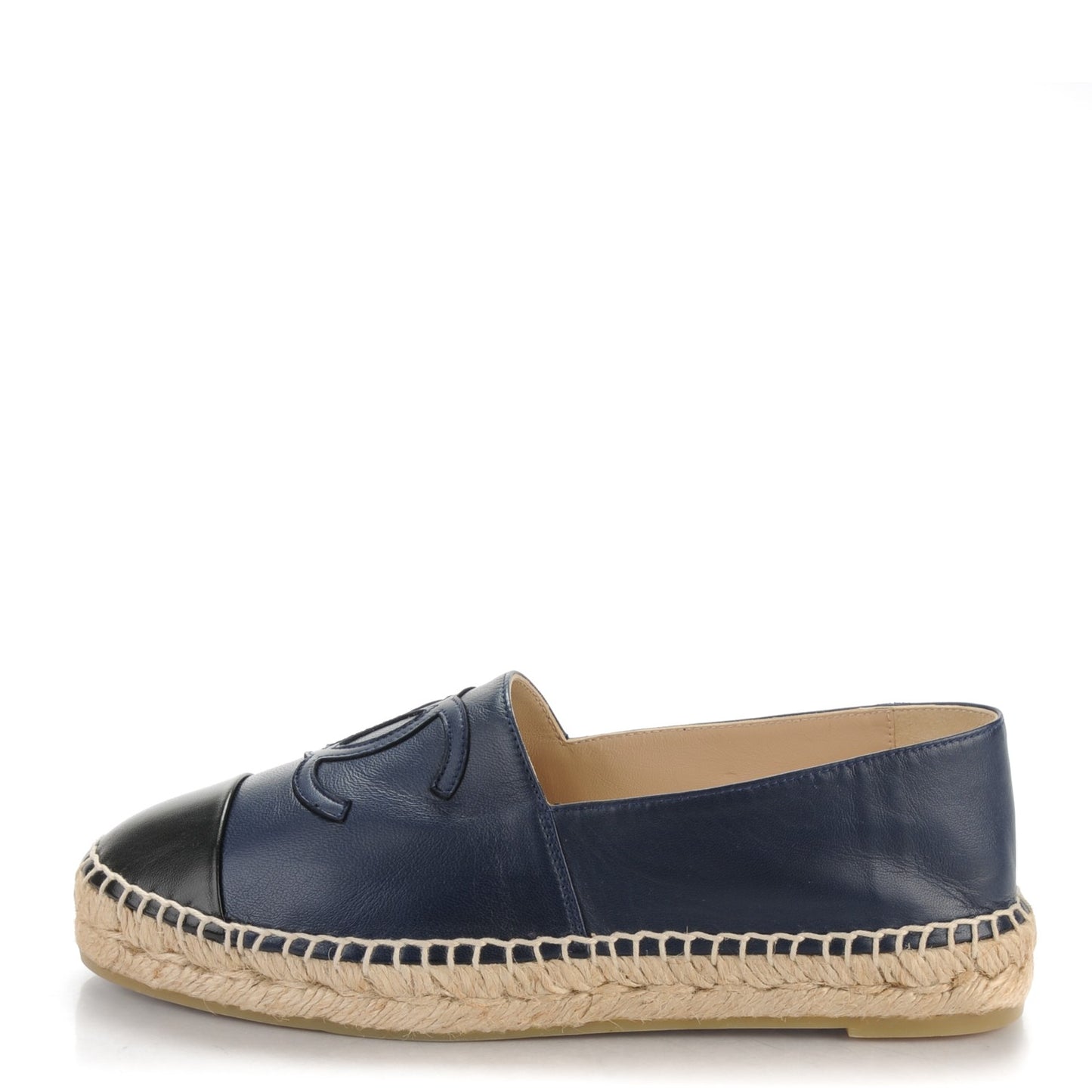 Lambskin CC Espadrilles 37 Navy Black