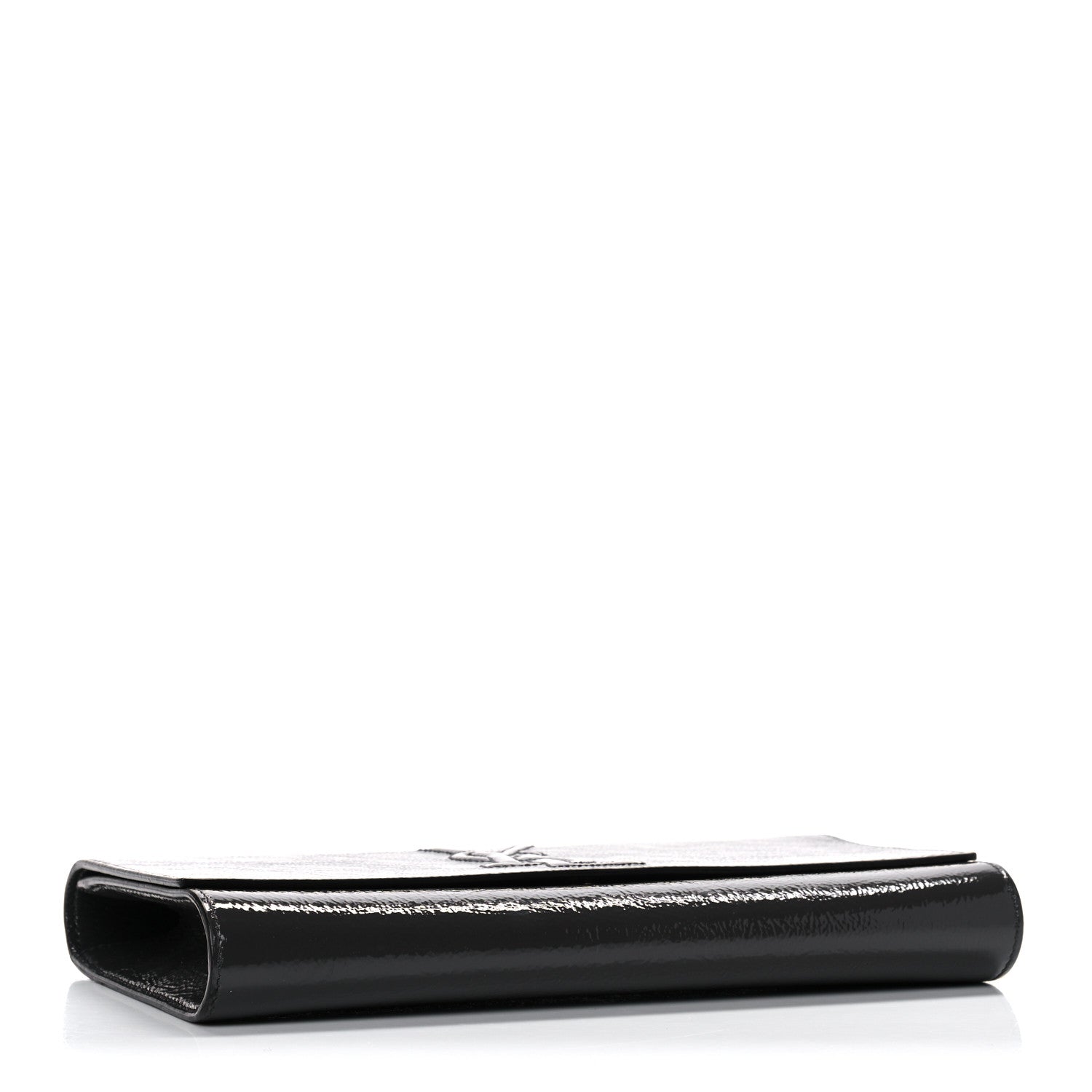 Saint Laurent Textured Patent Calfskin Large Belle De Jour Clutch Dark Brown 4 of 9