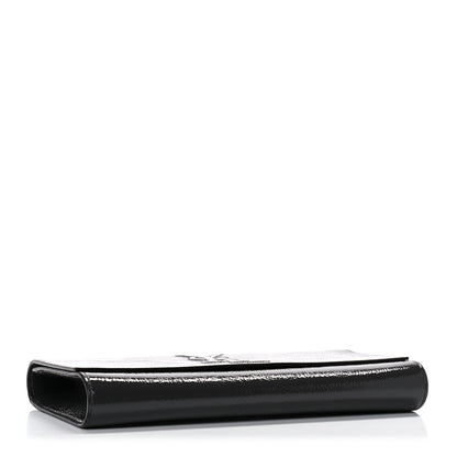 Saint Laurent Textured Patent Calfskin Large Belle De Jour Clutch Dark Brown 4 of 9