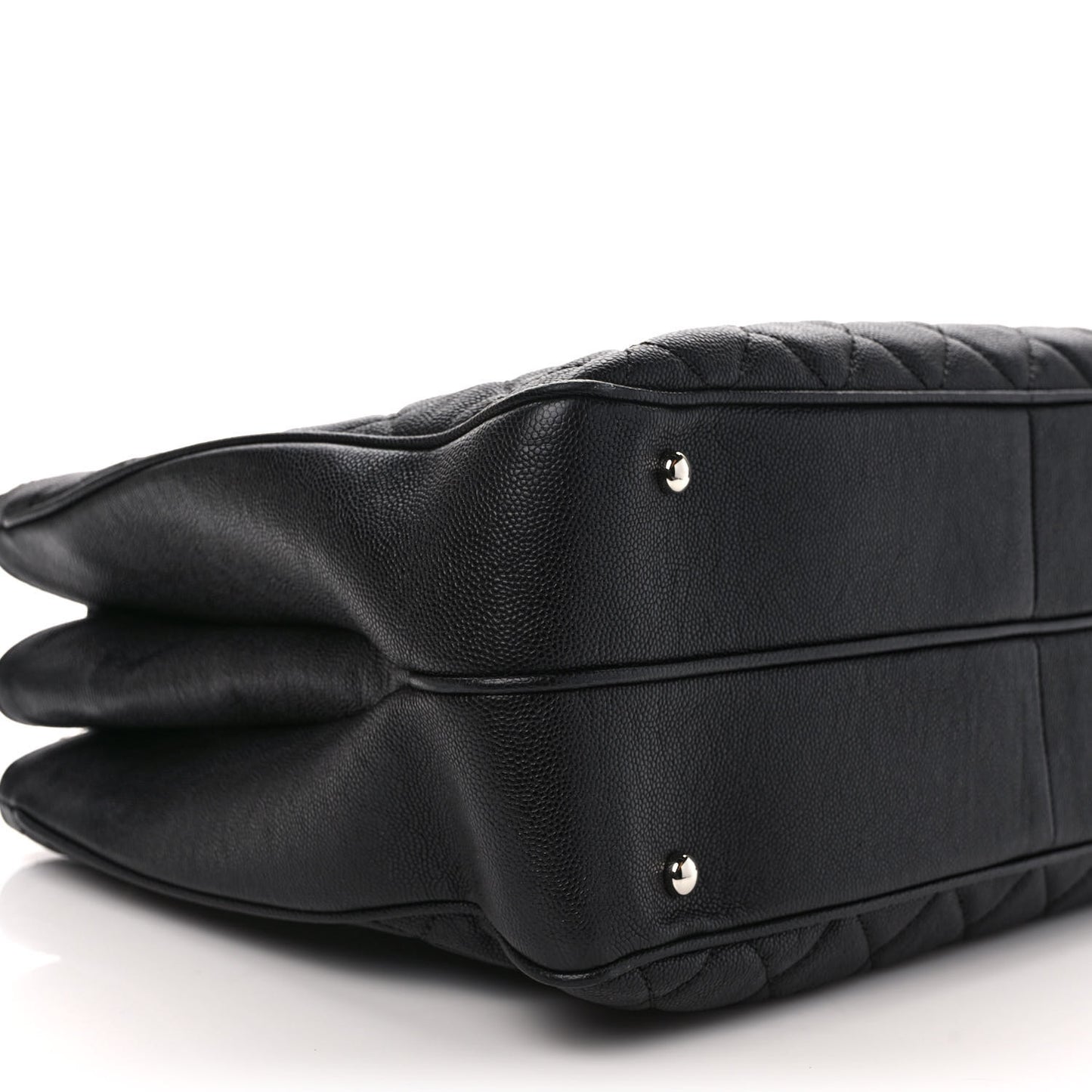 Caviar Quilted Large Urban Companion Top Handle Shopping Tote Black