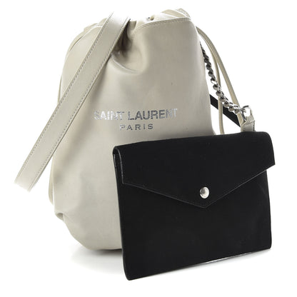 Saint Laurent Lambskin Small Teddy Bucket Bag White 1 of 8