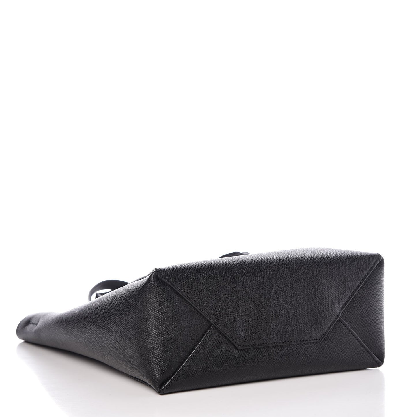 Grained Calfskin Small Vertical Cabas Black
