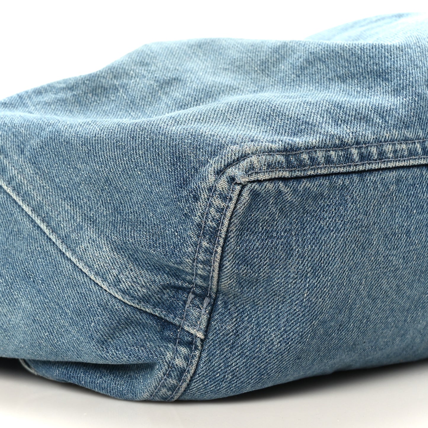 Washed Denim Medium Squeeze Bag Light Blue
