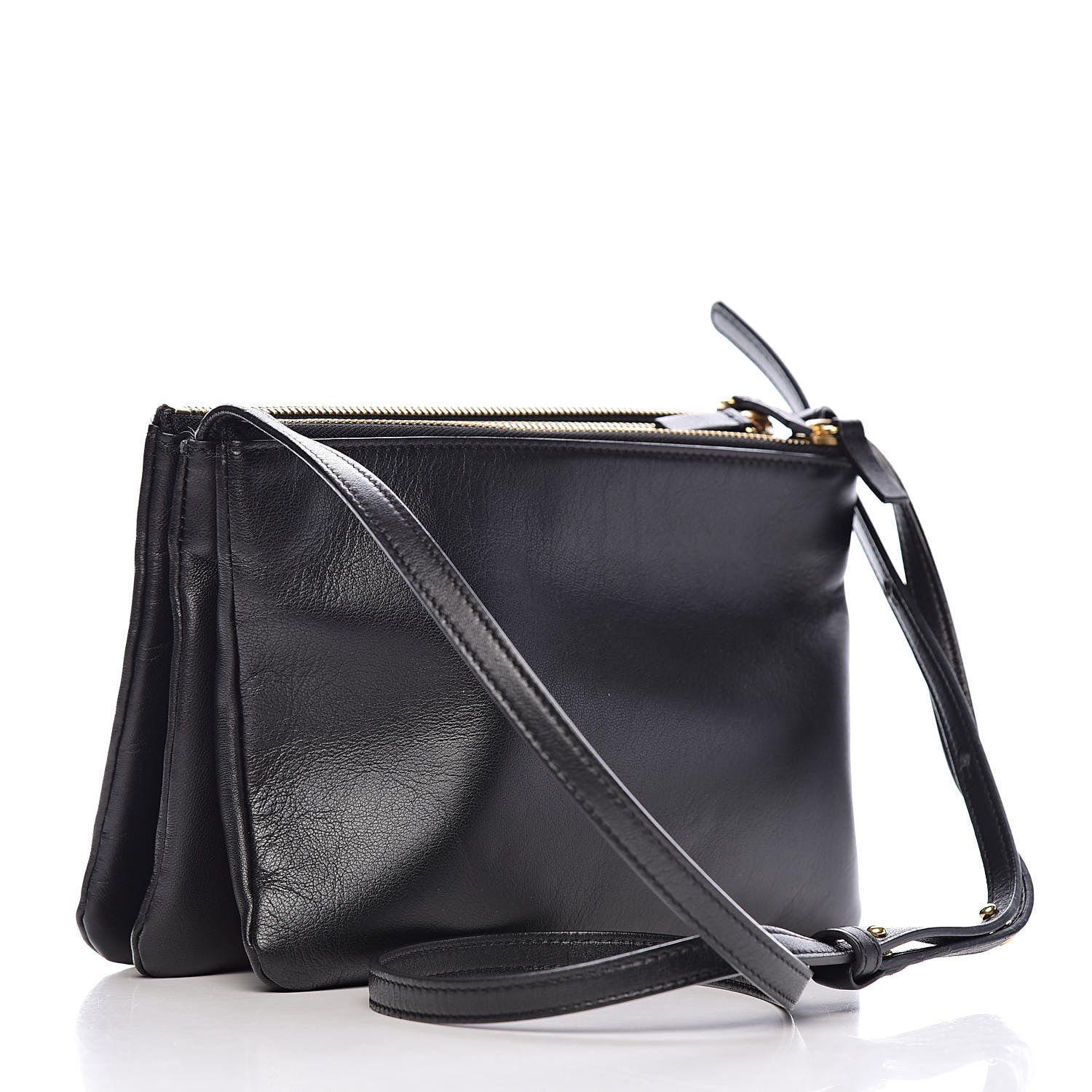 Celine Lambskin Small Trio Crossbody Bag Black 3 of 11