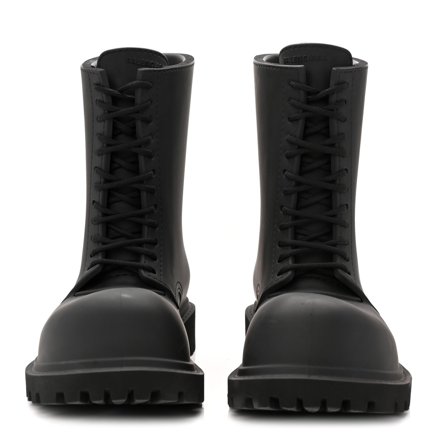 Rubber Mens Steroid Lace Up Boots 41 Black