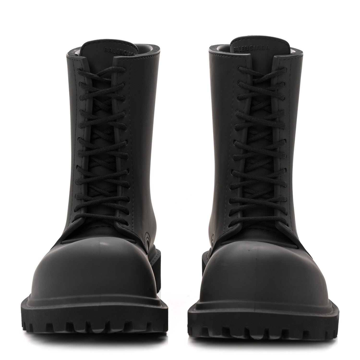 Balenciaga Rubber Mens Steroid Lace Up Boots 41 Black 2 of 10