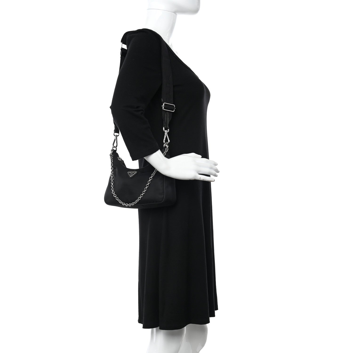 Prada Nylon Re-Edition 2005 Shoulder Bag Black 2 of 12