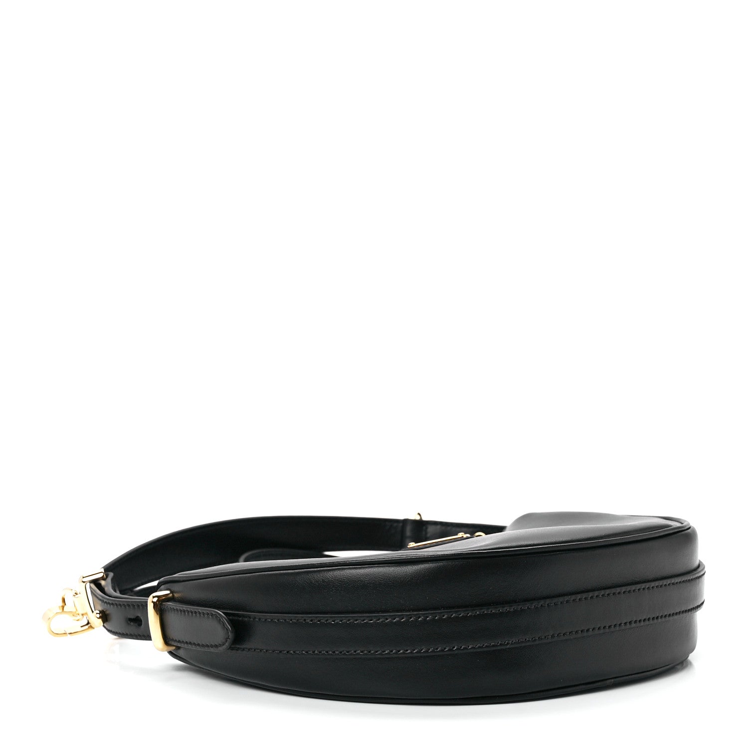 Prada Soft Calfskin Arque Shoulder Bag Black 4 of 12