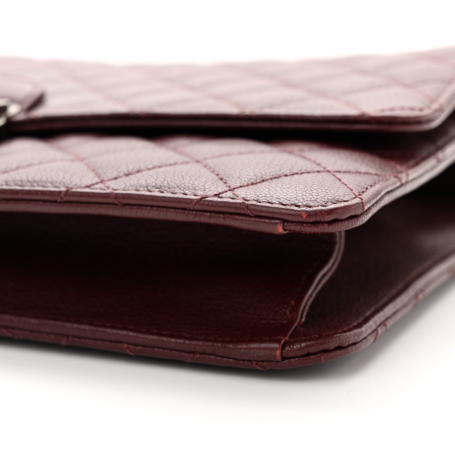 Chanel Goatskin Quilted Large CC University Top Handle Flap Burgundy 10 of 12