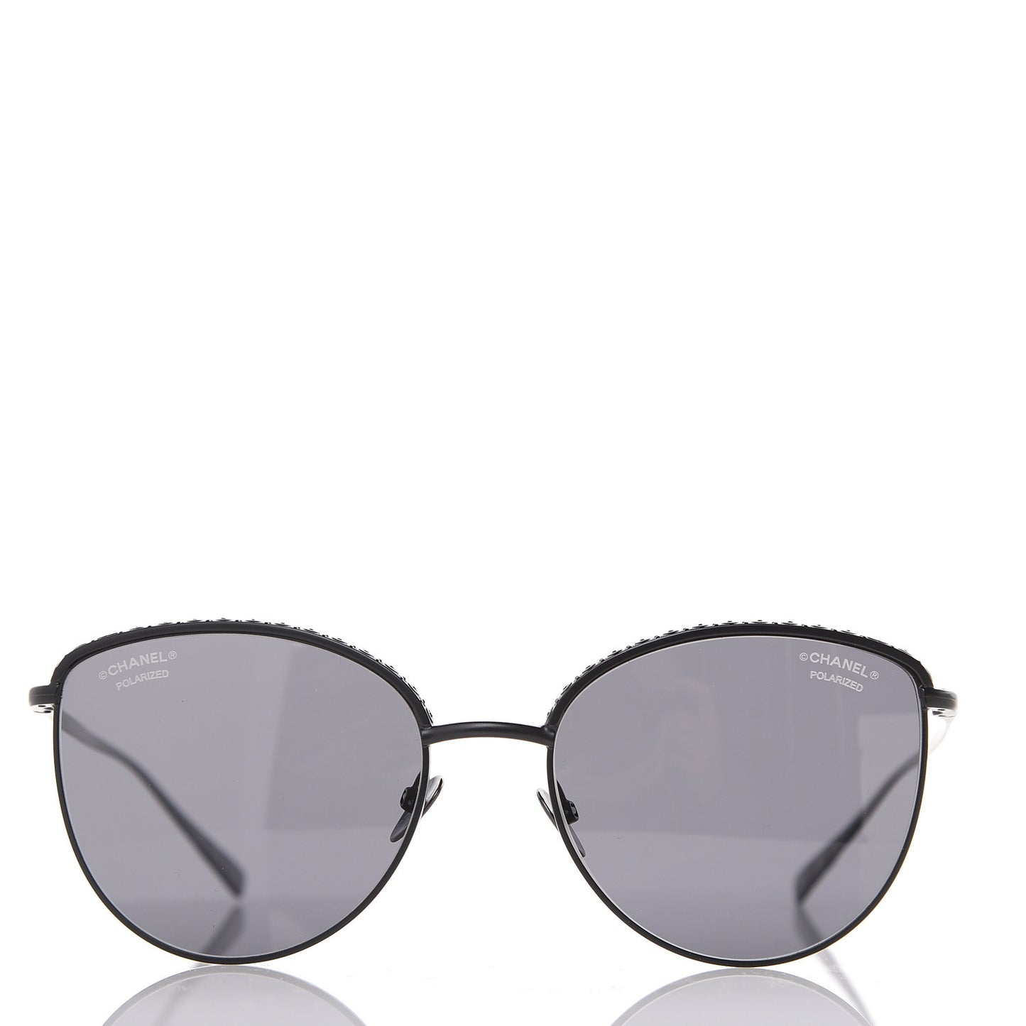 Metal Crystal Polarized Sunglasses 4258-B Black
