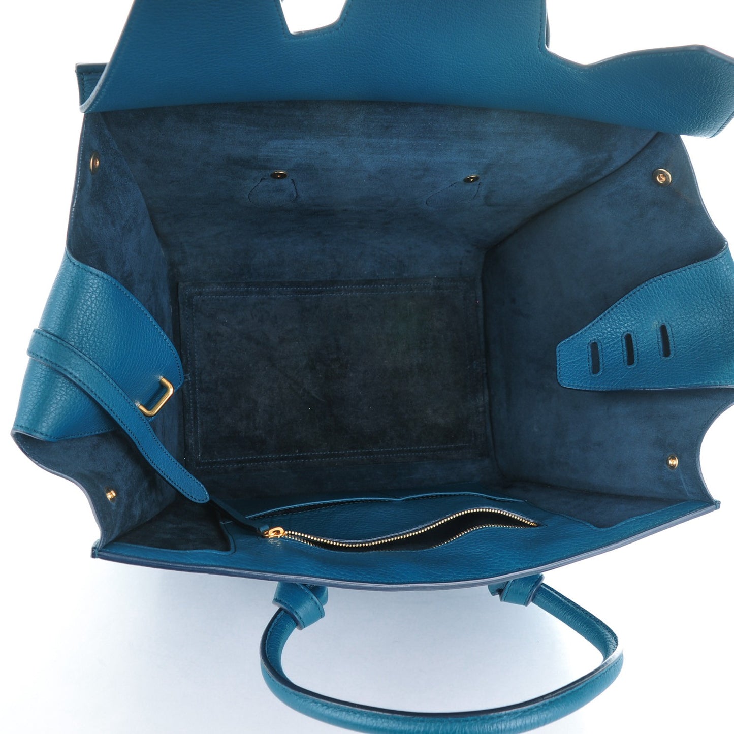 Crisped Calfskin Small Tie Knot Tote Indigo