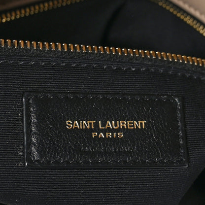 Saint Laurent Lambskin Quilted Medium Loulou Puffer Monogram Chain Satchel Dark Beige 5 of 9