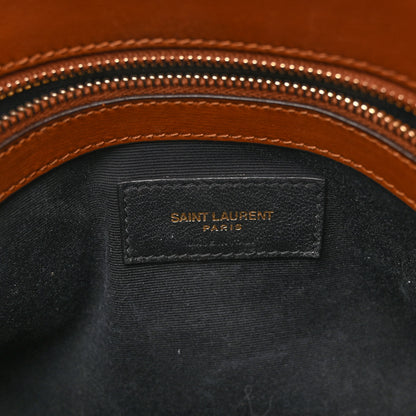 Saint Laurent Calfskin Small Manhattan Shopper Tote Brick Ebony Dark 6 of 11