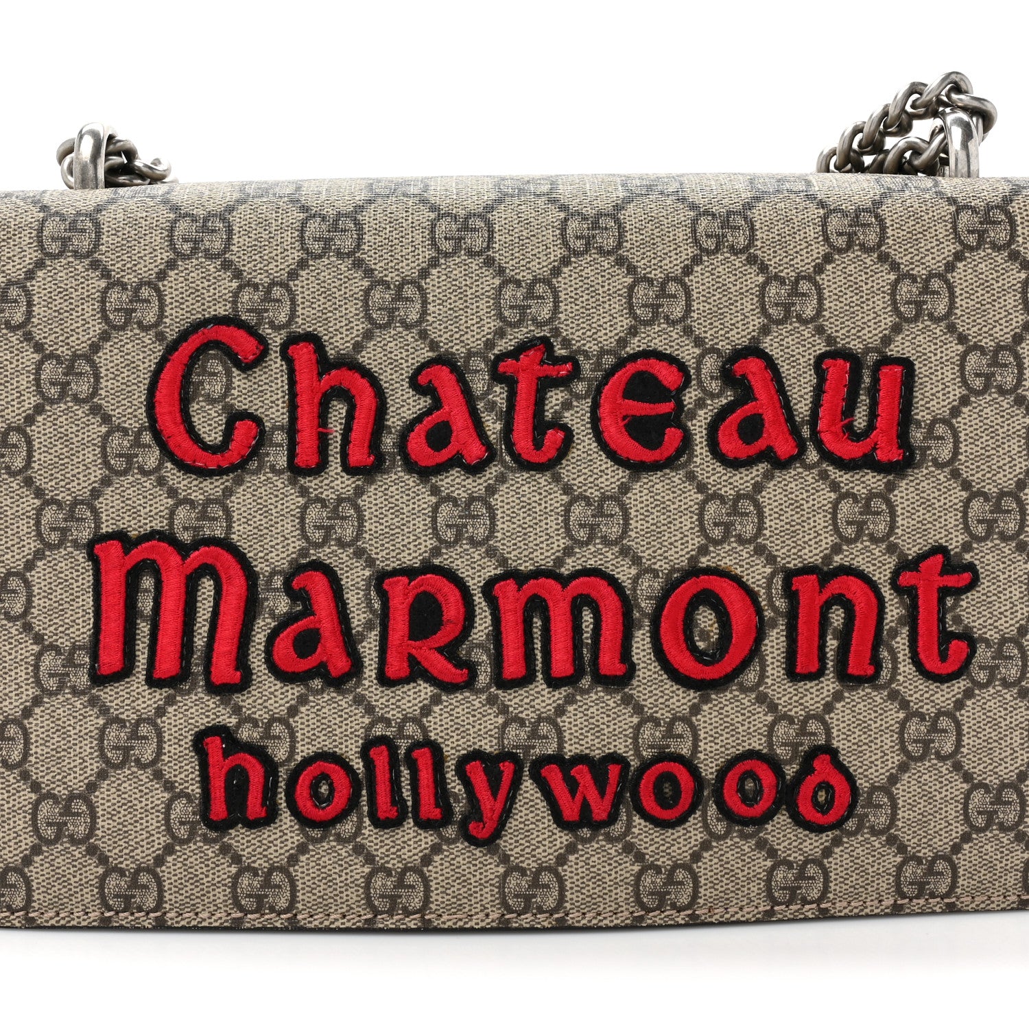 Gucci GG Supreme Monogram Snakeskin Bat Embroidered Small Dionysus Shoulder Bag Purple 13 of 14