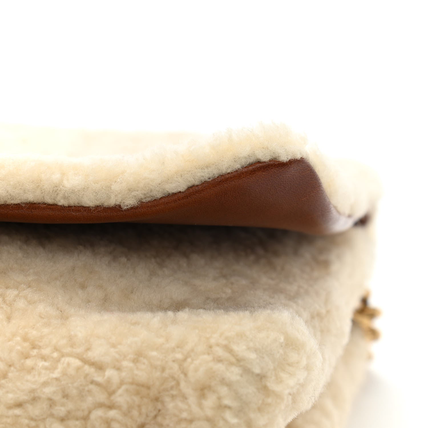 Saint Laurent Shearling Small Monogram Kate Satchel Beige 7 of 14