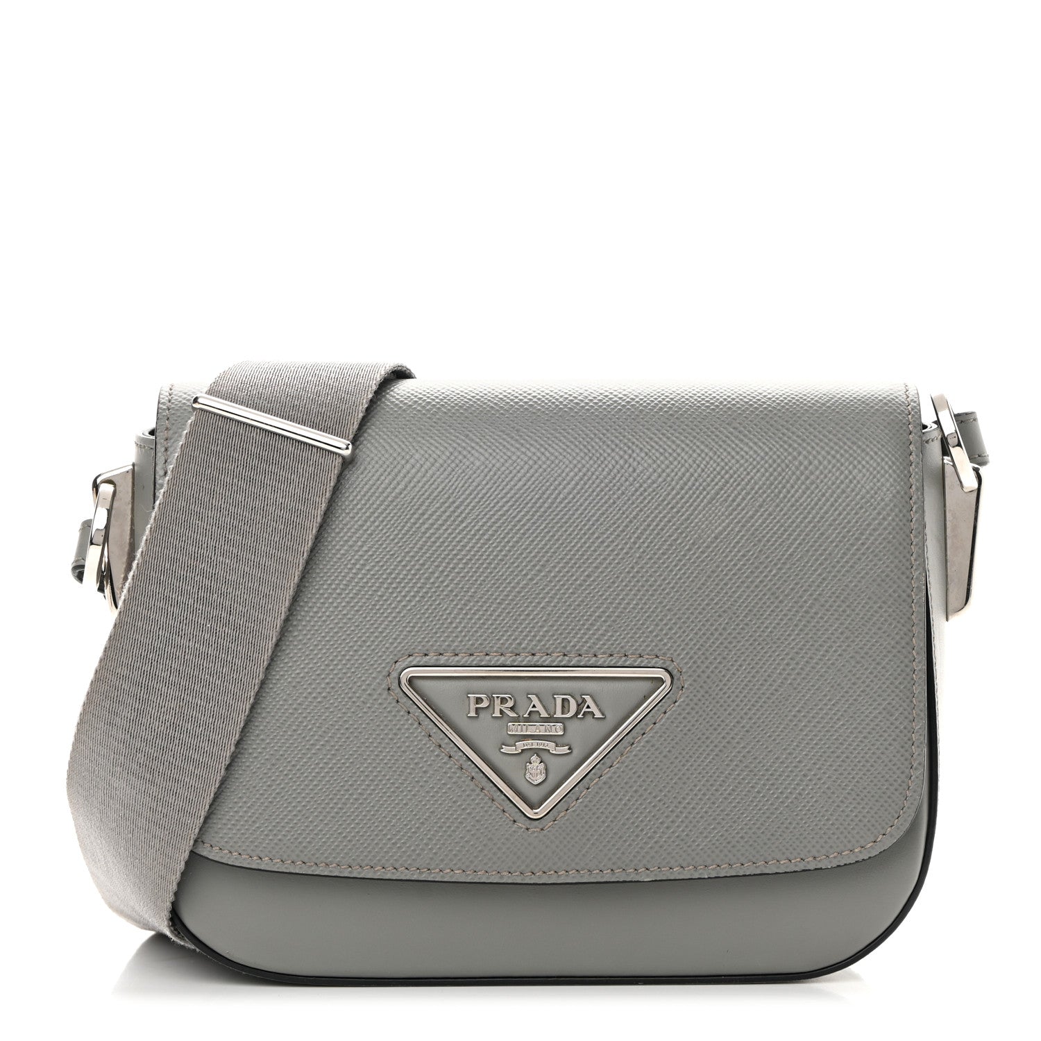 Prada Saffiano Cuir Identity Shoulder Bag Ardesia 1 of 15