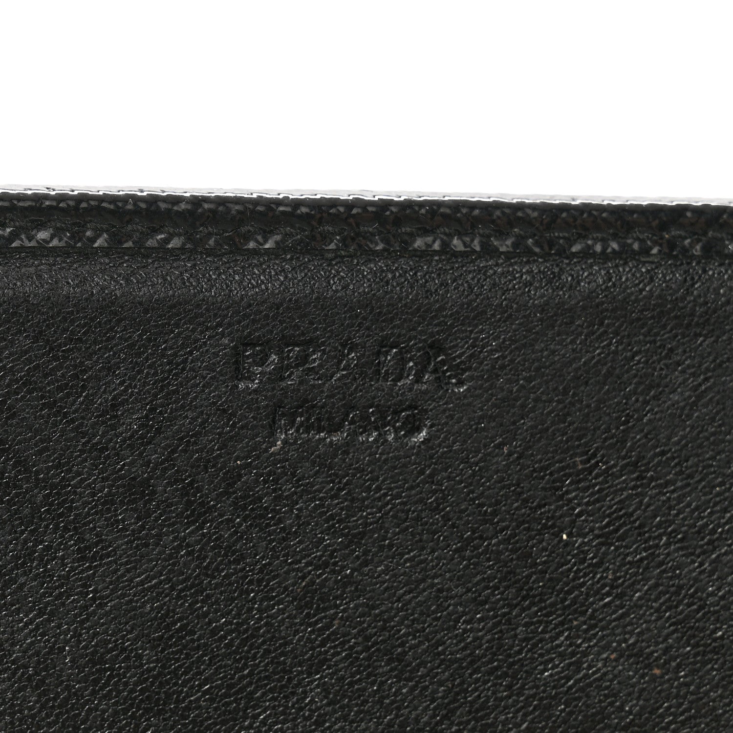 Prada Saffiano Vernice Crystal Studded Flap Wallet Black 7 of 14