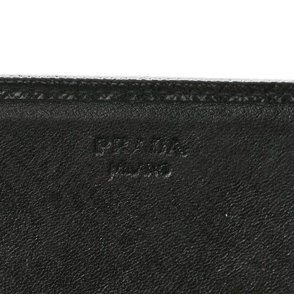 Prada Saffiano Vernice Crystal Studded Flap Wallet Black 7 of 14