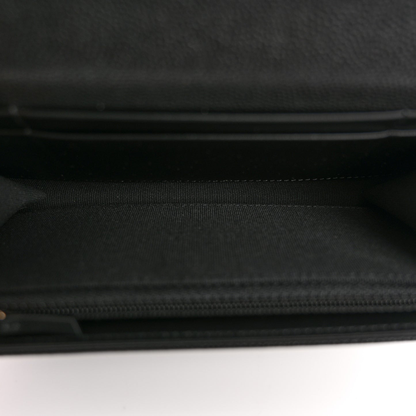 Caviar Quilted Crystal CC Large Gusset Flap Wallet Black