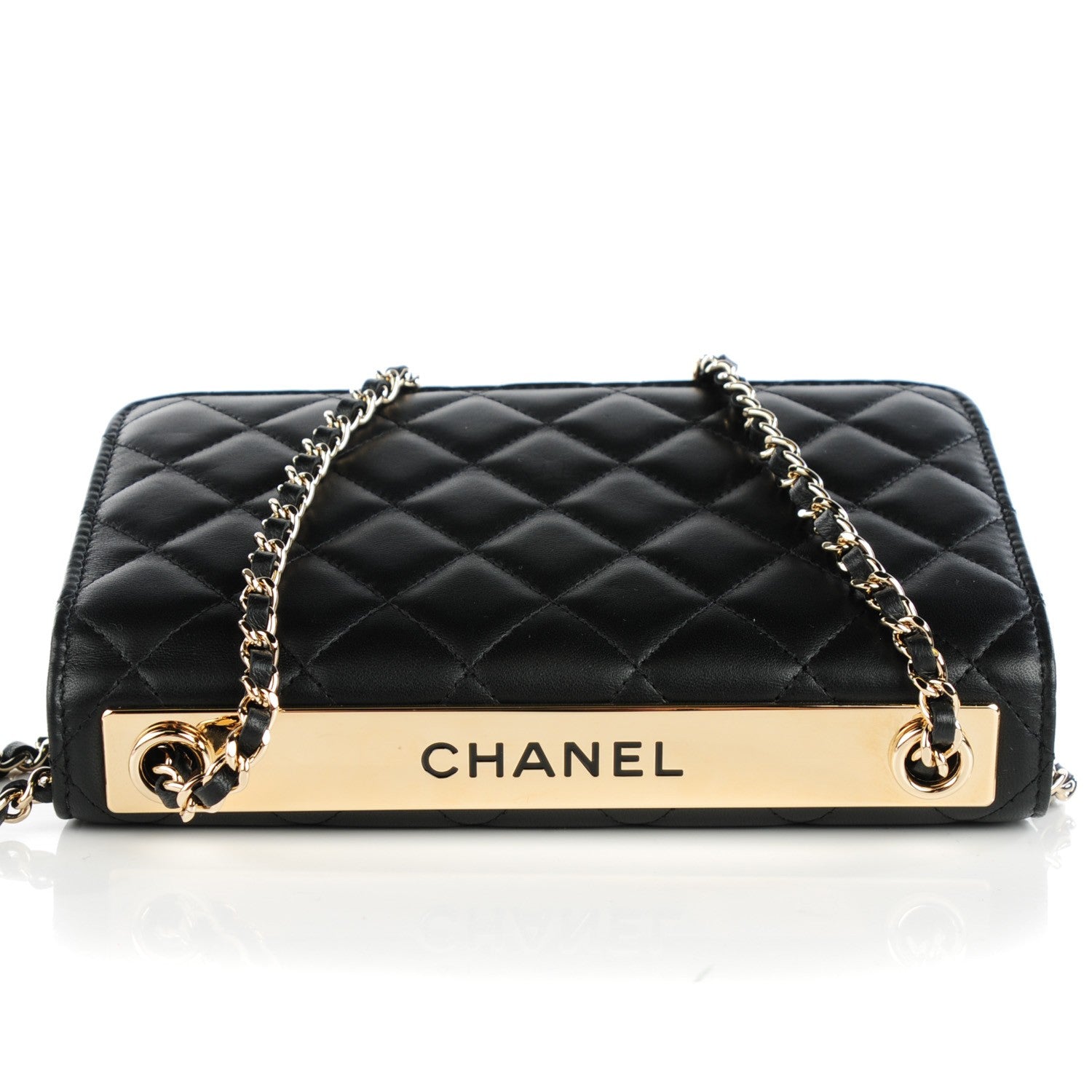 Chanel Lambskin Quilted Trendy CC Wallet On Chain WOC Black 4 of 9