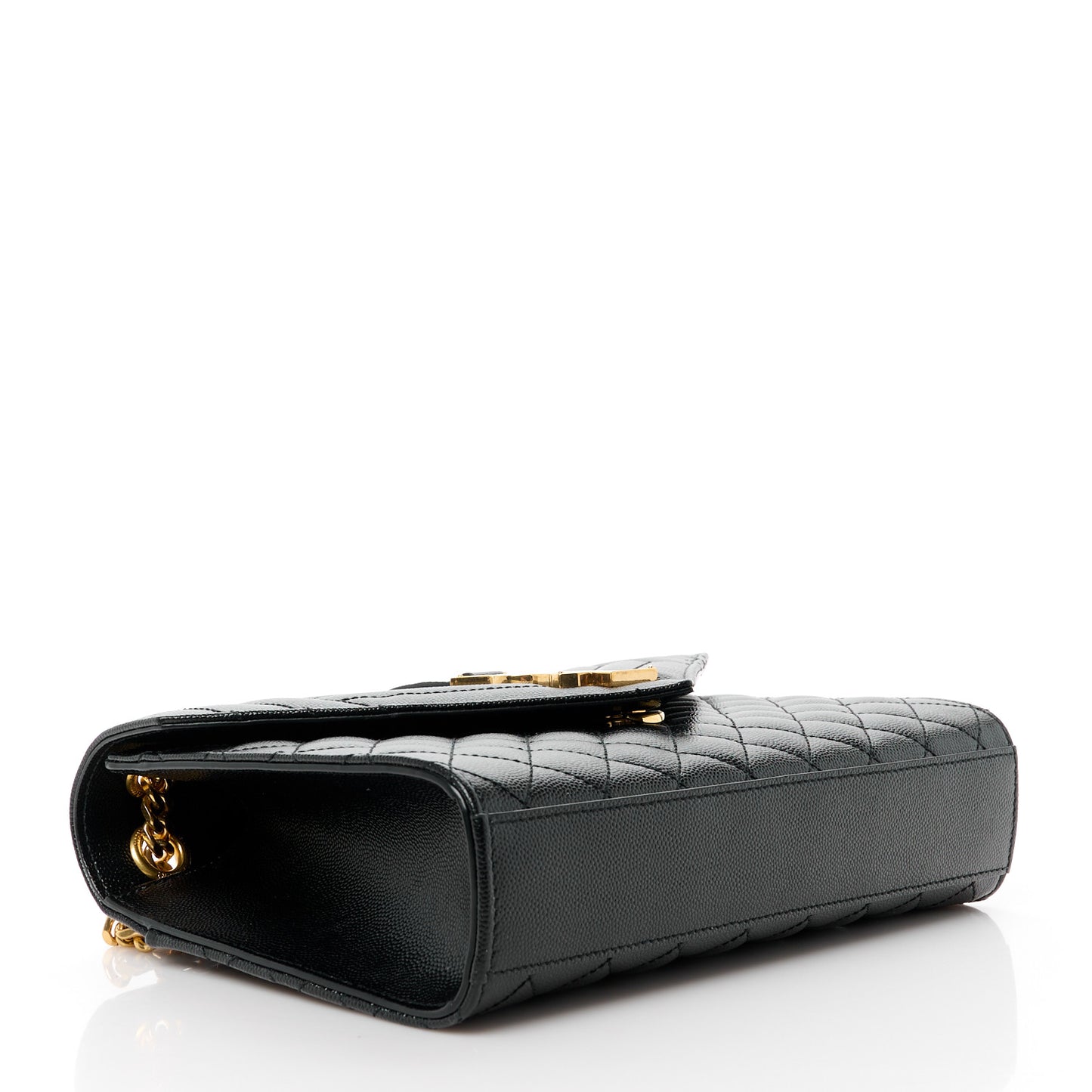 Grain De Poudre Textured Mixed Matelasse Triquilt Medium Monogram Satchel Black
