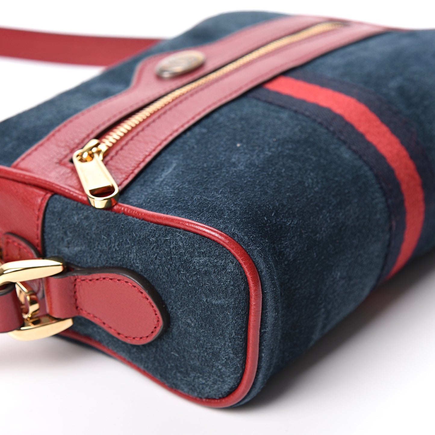 Suede Calfskin Web Mini Ophidia Shoulder Bag New Blue Romantic Cherry