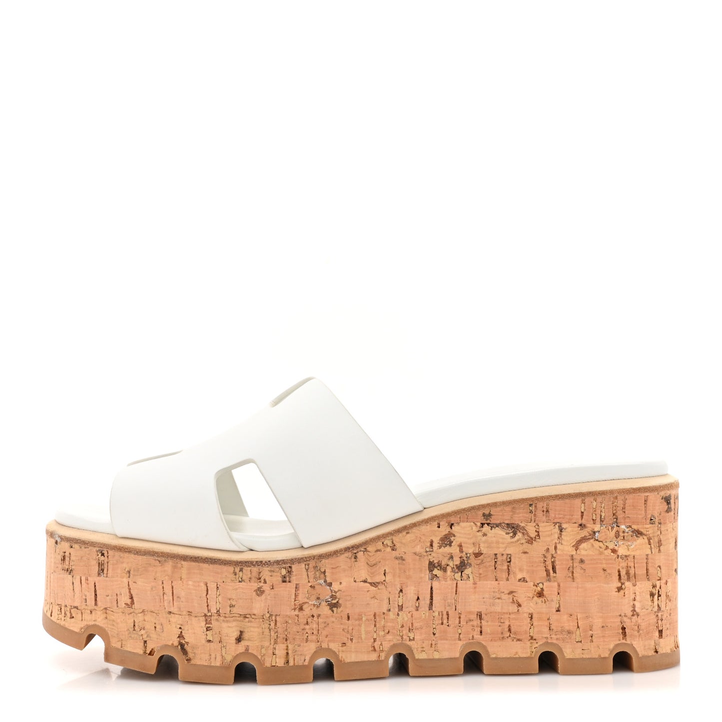 Calfskin Cork Eze 30 Sandals 36 White