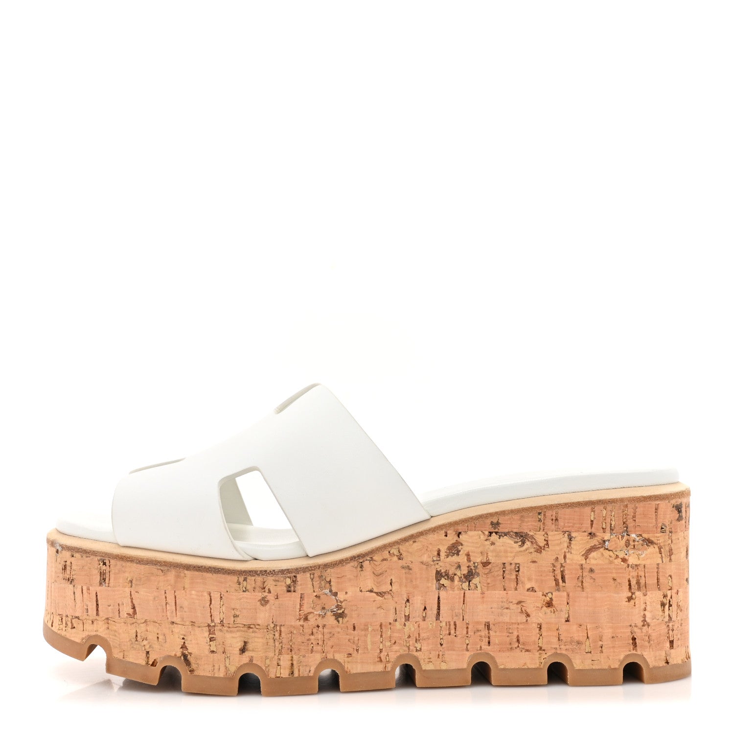 Hermes Calfskin Cork Eze 30 Sandals 36 White 1 of 12