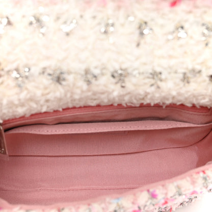 Chanel Tweed Quilted Mini Rectangular Flap Light Pink Silver Blue 6 of 10
