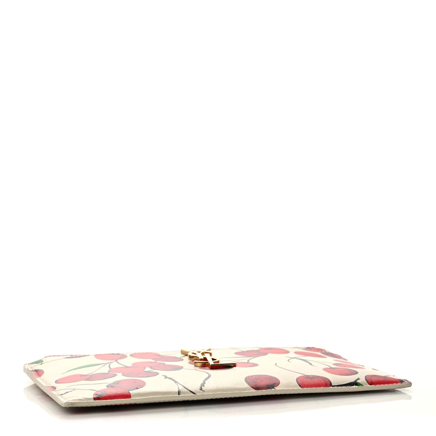 Saint Laurent Calfskin Monogram Cherry Print Zip Bill Pouch 4 of 11