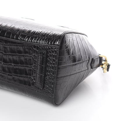 Givenchy Calfskin Crocodile Embossed Mini Antigona Black 6 of 7