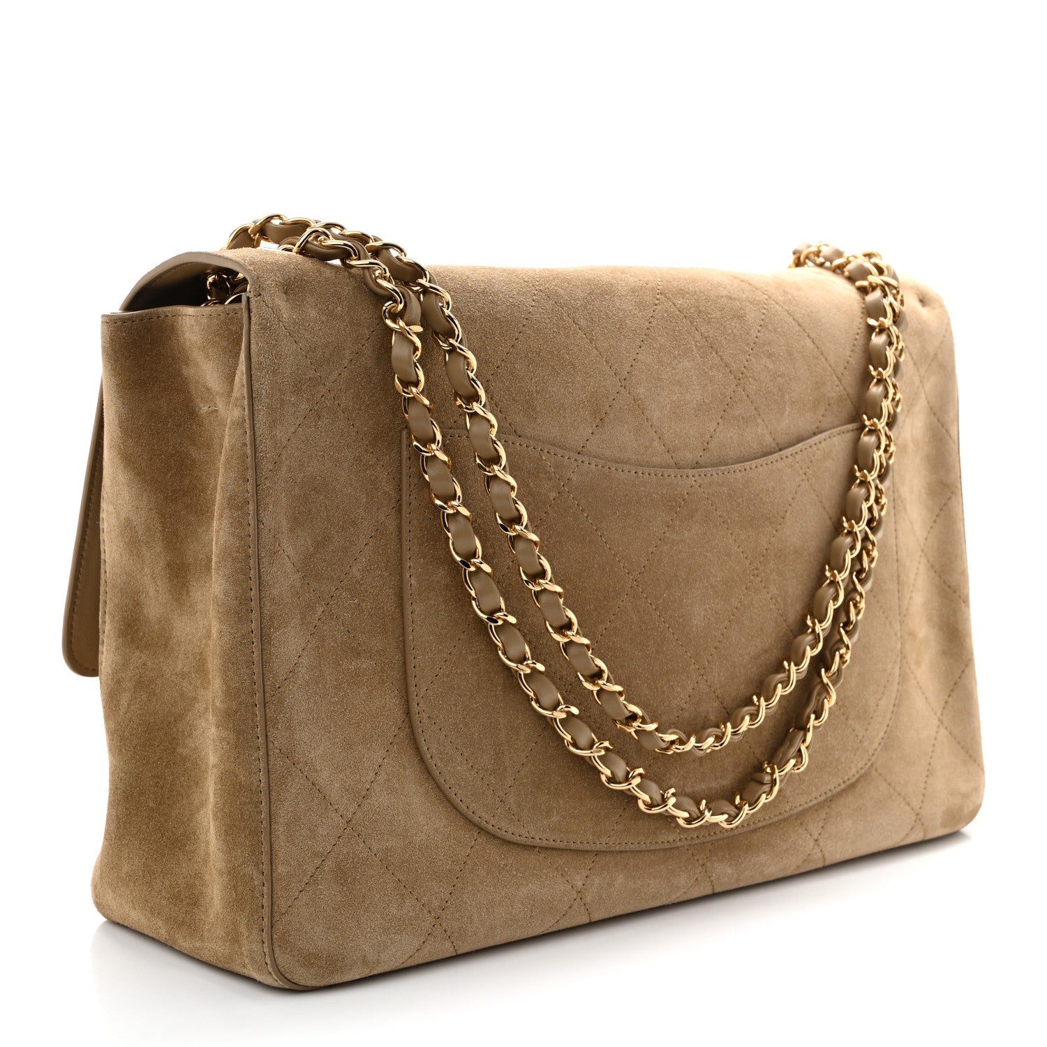 Chanel Suede Calfskin Souplissimo Maxi Flap Dark Beige 3 of 11