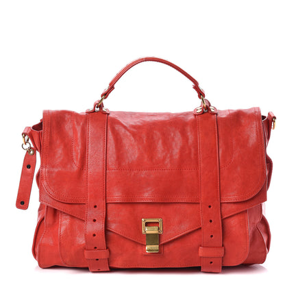 Proenza Schouler Lambskin PS1 Large Satchel Lipstick Red 1 of 16