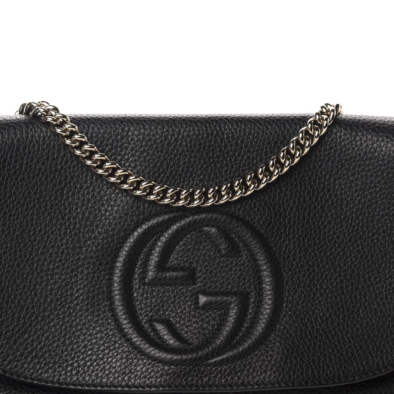Gucci Pebbled Calfskin Medium Soho Flap Crossbody Black 10 of 10