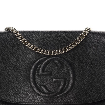 Gucci Pebbled Calfskin Medium Soho Flap Crossbody Black 10 of 10