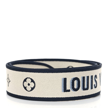 Louis Vuitton Jacquard Bandouliere Shoulder Strap White Navy Blue 2 of 3