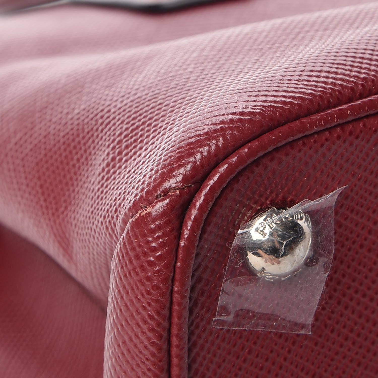 Prada Saffiano Cuir Small Twin Tote Cherry 12 of 16