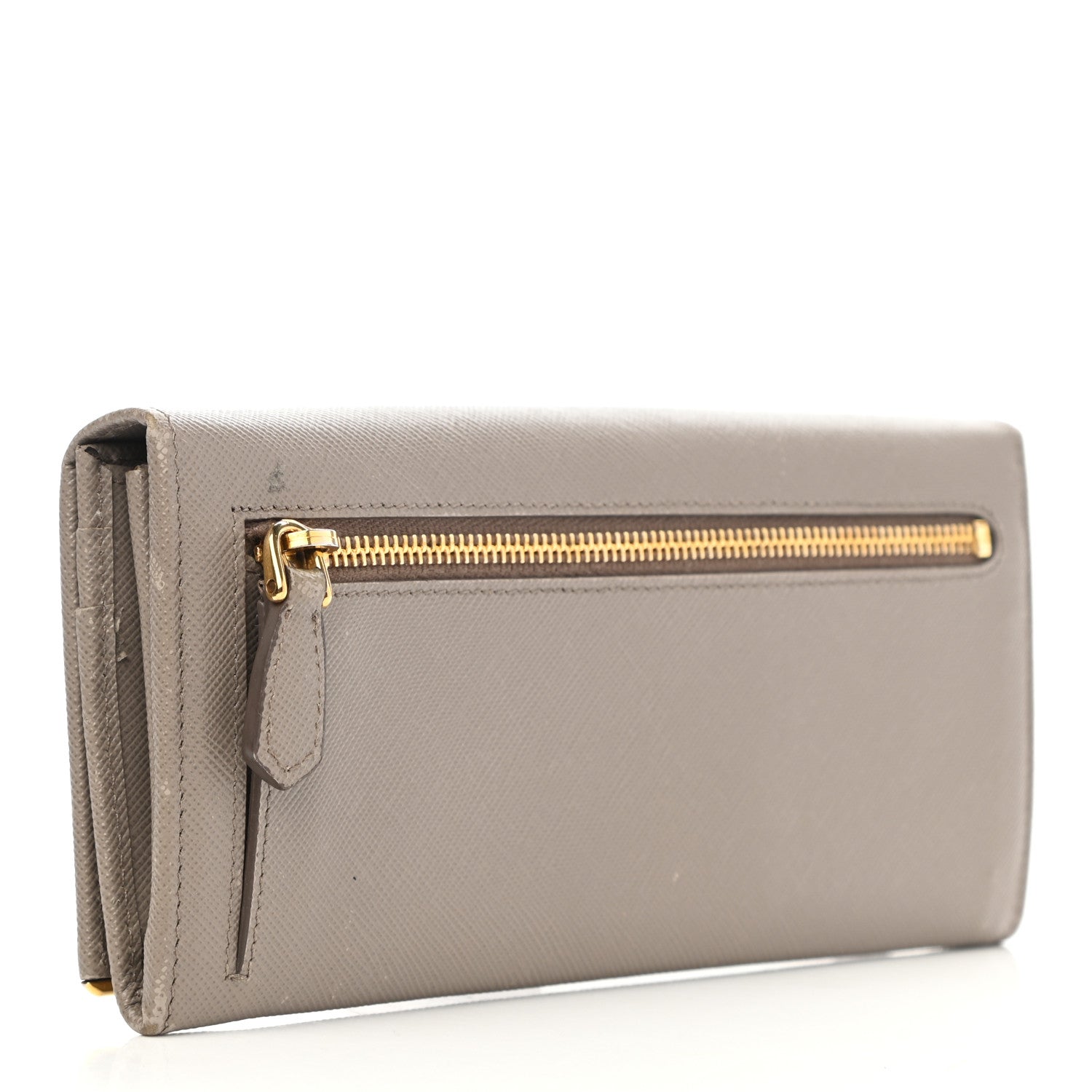 Prada Saffiano Metal Bar Continental Flap Wallet Argila 3 of 14