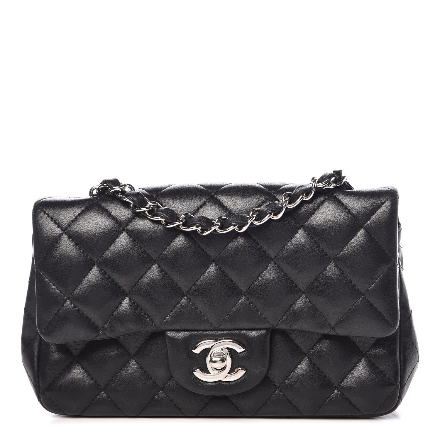 Chanel Lambskin Quilted Mini Rectangular Flap Black 1 of 9